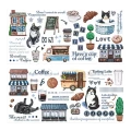 Naklejki foliowe PVC arkusze KAWA COFFEE koty scrapbooking