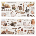 Naklejki foliowe PVC arkusze KAWA COFFEE koty scrapbooking