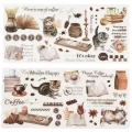 Naklejki foliowe PVC arkusze KAWA COFFEE koty scrapbooking