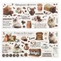 Naklejki foliowe PVC arkusze KAWA COFFEE koty scrapbooking