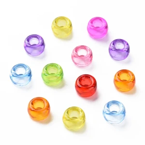 KOP12 Koraliki kandi oponki przezroczyste akryl 9mm warkoczyki bransoletki pony bead 50szt 
