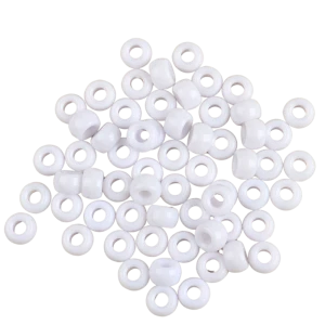 KOP14 Koraliki kandi oponki akryl 9mm warkoczyki bransoletki pony bead białe 20szt