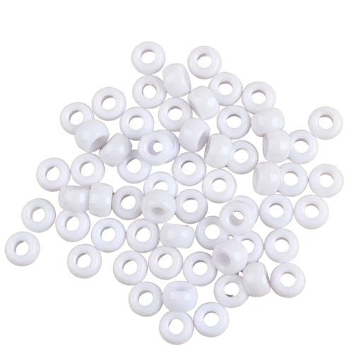 Koraliki kulki oponki akryl 9mm warkoczyki bransoletki pony bead białe