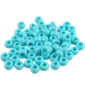 Koraliki oponki akryl 9mm warkoczyki bransoletki pony bead turkusowe