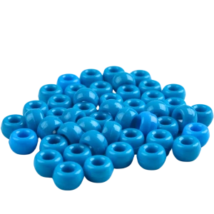 KOP17 Koraliki oponki akryl 9mm kandi bransoletki pony bead niebieskie 20szt