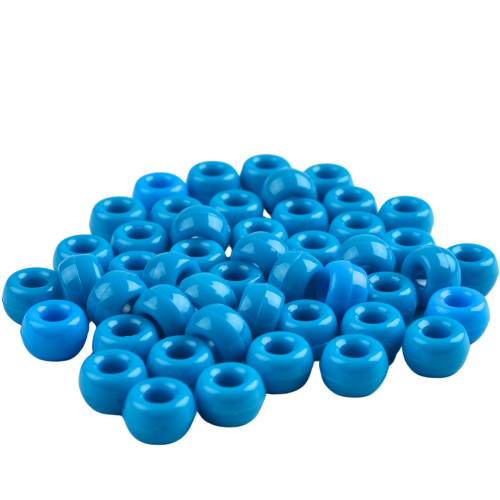 Koraliki oponki akryl 9mm warkoczyki bransoletki pony bead niebieskie