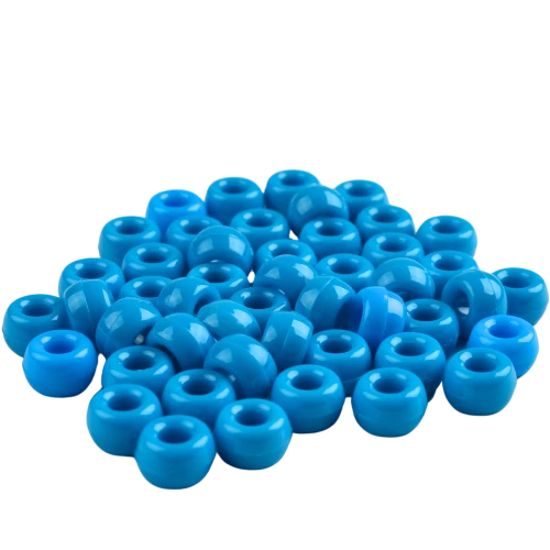 Koraliki oponki akryl 9mm warkoczyki bransoletki pony bead niebieskie