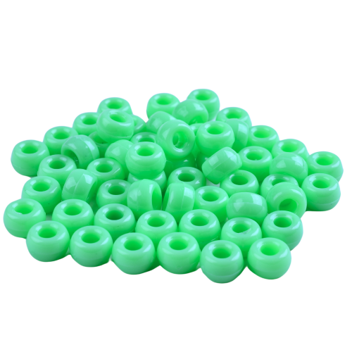 Koraliki oponki akryl 9mm warkoczyki pony bead zielone 20szt