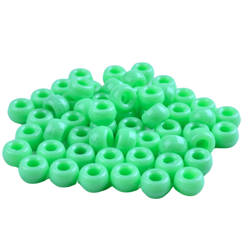 Koraliki oponki akryl 9mm warkoczyki pony bead zielone 20szt