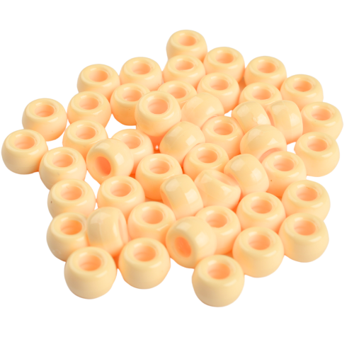 Koraliki oponki akryl 9mm warkoczyki pony bead jasnopomarańczowe