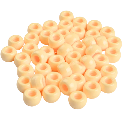 Koraliki oponki akryl 9mm warkoczyki pony bead jasnopomarańczowe