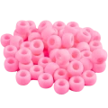 Koraliki oponki akryl 9mm warkoczyki pony bead różowe matowe