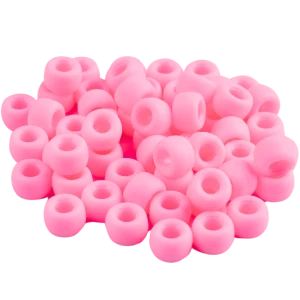 KOP20 Koraliki oponki kandi 9mm warkoczyki pony bead różowe matowe 20szt