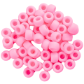 Koraliki oponki akryl 9mm warkoczyki pony bead różowe matowe