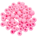 Koraliki oponki akryl 9mm warkoczyki pony bead różowe matowe