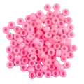 Koraliki oponki akryl 9mm warkoczyki pony bead różowe