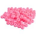 Koraliki oponki akryl 9mm warkoczyki pony bead różowe
