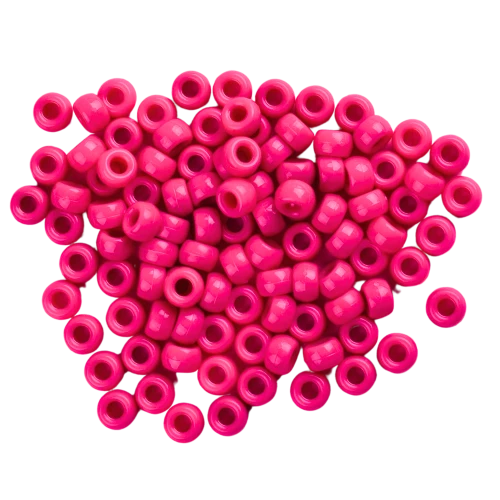 Koraliki oponki akryl 9mm warkoczyki pony bead magenta