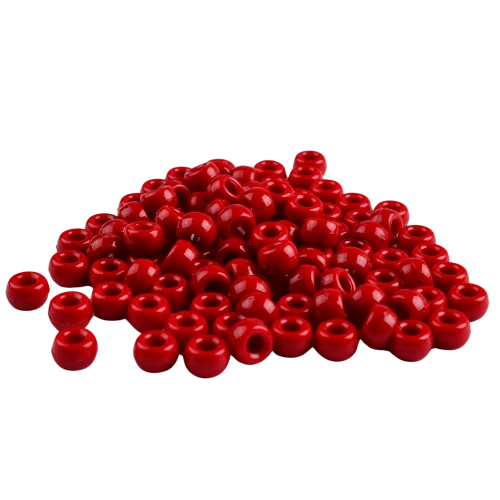 Koraliki oponki akryl 9mm warkoczyki pony bead bordowe