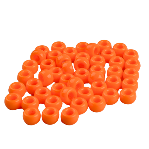 Koraliki oponki akryl 9mm warkoczyki pony bead pomarańczowe