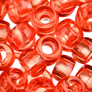 KOP27 Koraliki oponki 9mm kandi pony bead pomarańczowe transparentne 20szt