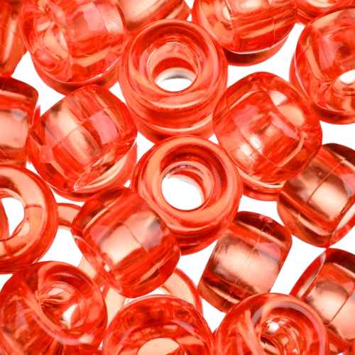 Koraliki oponki 9mm warkoczyki pony bead pomarańczowe transparentne