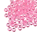 Koraliki oponki 9mm warkoczyki pony bead różowe transparentne