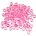 Koraliki oponki 9mm warkoczyki pony bead różowe transparentne