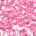 Koraliki oponki 9mm warkoczyki pony bead różowe transparentne