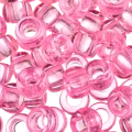 Koraliki oponki 9mm warkoczyki pony bead różowe transparentne
