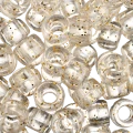 Koraliki oponki 9mm warkoczyki pony bead transparentne brokat 20szt