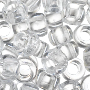 KOP30 Koraliki oponki 9mm kandi pony bead przezroczyste 20szt