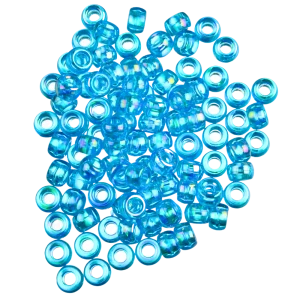 KOP33 Koraliki oponki 9mm kandi pony bead niebieskie opalizujące 20szt