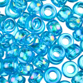 Koraliki oponki 9mm warkoczyki pony bead niebieskie opalizujące