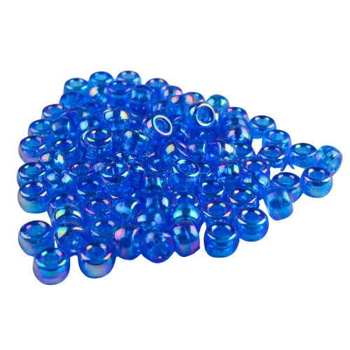 Koraliki oponki 9mm warkoczyki pony bead granatowe opalizujące