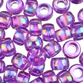 Koraliki oponki 9mm warkoczyki pony bead fioletowe opalizujące