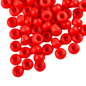 KOP31 Koraliki oponki akryl 9mm kandi pony bead czerwone 20szt