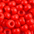 Koraliki oponki akryl 9mm warkoczyki pony bead czerwone