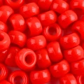 Koraliki oponki akryl 9mm warkoczyki pony bead czerwone