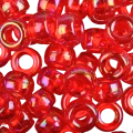 Koraliki oponki 9mm warkoczyki pony bead czerwone opalizujące
