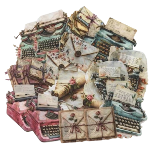 W229 Naklejki STICKER przezroczyste MASZYNA DO PISANIA list koperta 20szt