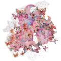 Naklejki STICKER przezroczyste duże MOTYL motyle księżyc różowe