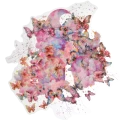 Naklejki STICKER przezroczyste duże MOTYL motyle księżyc różowe