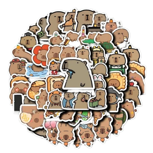 Naklejki STICKER BOMB WLEPY wlepki KAPIBARA Capybara 64szt