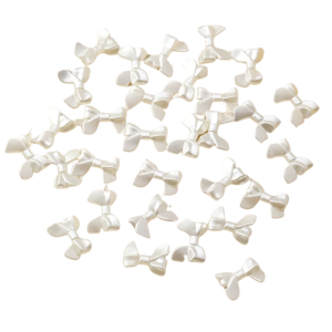 PER5 Koraliki akrylowe perłowe KOKARDKI kokardka 20mm kremowe coquette 10szt