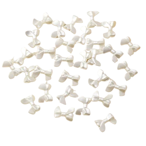 PER5 Koraliki akrylowe perłowe KOKARDKI kokardka 20mm kremowe coquette 10szt