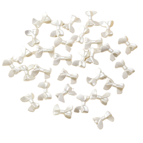 Koraliki akrylowe perłowe KOKARDKI kokardka 20mm kremowe coquette