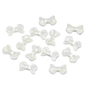 PER6 Koraliki akrylowe perłowe KOKARDKI kokardka 15mm kremowe coquette 10szt