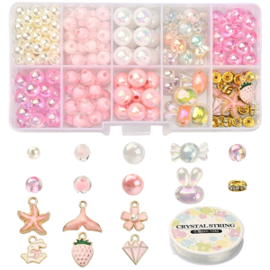 KLZ47 Zestaw koralików CUTE KAWAII MINI perełki zawieszki pastelowy 240szt