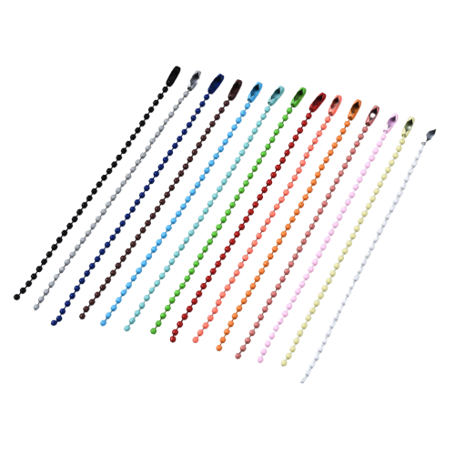 Łańcuszek kulkowy z zapięciem 2.5mm 12cm 20szt mix do biżuterii metek